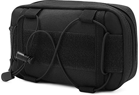 Huntvp Mini Molle Tasche Taktische Gürteltasche Militär Handyhalter Utility Pouch EDC Zusatztasche für Rucksack Gürtel Multifunktional Schultertasche Umhängetasche für Sport Outdoor, Typ-2 Schwarz