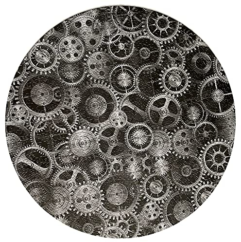 Puzzle für Erwachsene, 1000 Teile, harte Puzzles für Erwachsene und Kinder, einzigartiges rundes Puzzle, schwierige fast unmögliche Schwarz-Weiß-Puzzles, lustiges Ausrüstungspuzzle von Spyglass