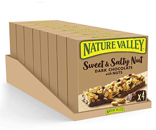 Nature Valley Sweet & Salty Nut Dark Chocolate With Nuts Cereal Bars 4 x 30g (Pack of 8, total 32 Bars)