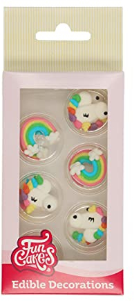 FunCakes Zucker Dekorationen Einhorn & Regenbogen Set/12