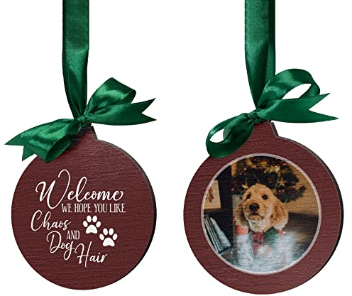 Persönliche Weihnachtsanhänger mit eigenem Bild - Christbaumschmuck für Hund Katze Lieblingsmenschen - Weihnachtskugeln mit Foto - Baumschmuck aus Holz