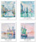 Berkin Arts Kunstdruck Ungerahmt Landschaft Bilder Set von 4, Poster Größe: 28x35 cm Premium Kunstpapier Wanddeko Vintage Fähre Poster Geschenk für Freundin Passenden Küche Deko Paul Signac Paintings