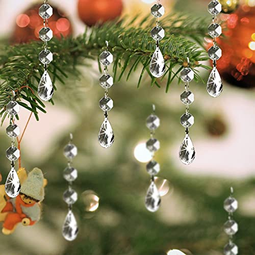 Weihnachtsschmuck, Kristall-Baumschmuck, 30 Stück, Acryl, transparent, hängende Kristalle für Tafelaufsätze, Tropfenform, Kronleuchter, Girlande, Perlen für Weihnachten, Hochzeit, Party,