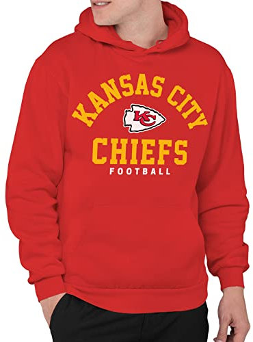 Junk Food NFL Classic Team Logo Hoodie Kansas City Chiefs Rot Medium Unisex Erwachsene (Unisex) NFL-Fans, Kansas City Chiefs Fans Kapuzen-Sweatshirt