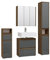 Vicco Badmöbel-Set Majest, Badezimmerschrank-Set, Anthrazit/Nussbaum, 4 Teile