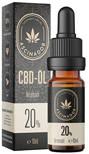 CBD Öl 20% aus BIO Kultivierung - Vollspektrum CBD Tropfen mit 2000mg CBD - Laborgeprüfte Cannabidiol Tropfen - 10ml Cannabisöl von ASCINADOR®