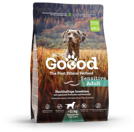 Goood Adult nachhaltige Insekten – Trockenfutter, Hundefutter – weizenfrei, Alternative Proteinquelle, leicht verdaulich – große Kroketten – für ausgewachsene Hunde – 1,8kg