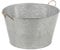 Large Round Sparkling Wine Champagne Beer Bottles Drinks Beverages Ice Cooler Cold Galvanised Steel Metal Drinks Tub Bucket Serving Tray Buffet Bar Platter with Copper Handles for Parties BBQ's