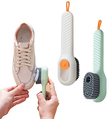 2 cepillos de zapatos,cepillo de limpieza con caja de líquido, cepillo de limpieza multifunción, herramientas de limpieza para el hogar y la cocina.