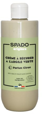 Spado Origines – Scheuercreme auf Basis von grünem Ton – schärft, poliert und verleiht Glanz – 100% natürlicher Zitronenduft – Ecocert – 500 ml – hergestellt in Frankreich