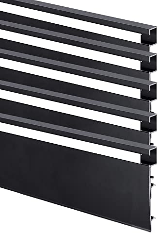 KHELSE LED-Aluminium-Sockelleiste, 5 x 1 m, LED-Lichtleiste, Aluminium-Kanalprofil, Sockelleiste, Sockelleiste, Sockelleiste, Licht, Wohnzimmer, Schlafzimmer, Küche, Heimkino (5 Stück, 1 m), Weiß