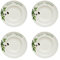 KHG 4er Set Pastateller, extra groß mit 30cm Durchmesser in Buono appetito Print, perfekt für Gastro und Zuhause, hochwertiges Porzellan, Suppenteller, Salatteller, Spühlmaschinengeeignet