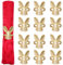 Bunny Serviettenringe Set 12 Gold Kaninchen Servietten Ringhalter Metall Tier Serviettenschnallen für Ostern Frühling Urlaub Hochzeit Abendessen Geburtstag Party Tischdekoration