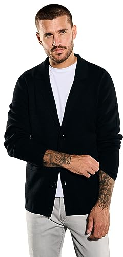 emilio adani Herren Strick-Sakko Regular, 35333, Schwarz in Größe L