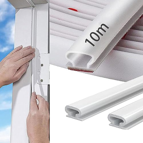 Joint Porte Fenetre Isolation Froid et Phonique,Type D Caoutchouc Joint de Porte, TPE Autocollante en porte Bande D'étanchéité, pour isolation phonique porte, Joint Etancheite Entree (Blanc, 10m)