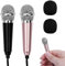 2 Stück Mini Karaoke Mikrofon,Kleines Karaoke Mikrofon für Telefon mit 3,5-mm-Universalkabel,Kabelgebundenes Mikrofon aus Metall,Tragbares Gesangsmikrofon Kondensatormikrofon für Laptop Notebook
