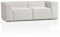 Genua Modular Sofa 2-Sitzer, individuell kombinierbare Wohnlandschaft bestehend aus Sitzelement mit Armteil links und rechts - strapazierfähiges Möbelgewebe, weiß