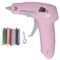 Pink Cordless Mini Hot Glue Gun, Rechargeable Fast Heating Glue Gun Kit with 30 PCS Mini Glue Sticks, Hot Glue Gun with Glue Sticks for DIY, Arts & Craft, Home Repairs, and Decorations