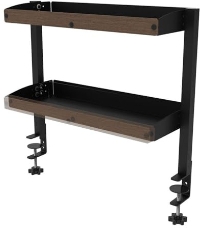 Klemmbares Tischregal, zum Klemmen über oder unter dem Schreibtisch, 2-stöckiges Regal mit Verstellbarer Ablage für Tischzubehör, Spielgeräte, Geschenke