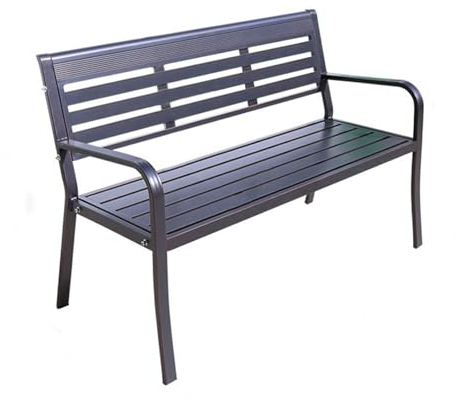 Große Gartenbank, Aluminium-Außenbank mit Rückenlehne, Rostfreie Terrassenbank für 2 Personen für Garten, Veranda, Hinterhof, Rasen, Balkon(Copper)