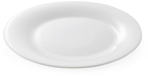 30x Teller flach Uni Ø 25 cm, weiß Opalglas