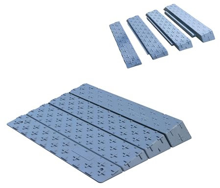 Vlinow - Rampa de umbral de puerta en alturas de 3/5/7,5/10 cm, altura ajustable, ligera y fácil de transportar, para acera, utilizable como rampa para sillas de ruedas, rampa de umbral