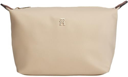 TOMMY HILFIGER Damen Th Icon Washbag Nylon Aw0aw17727 Kulturbeutel, Khaki (Sandalwood)
