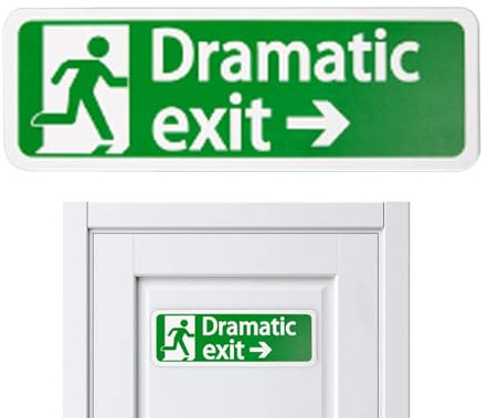 Dramatic Exit Schild, buntes Platten-Design, Wanddekor für Garage, Restaurant, Zimmer, Zuhause, einzigartige Wanddekoration für Innenräume und Themed Umgebungen, 7,87 x 2,36 x 0,08 Zoll