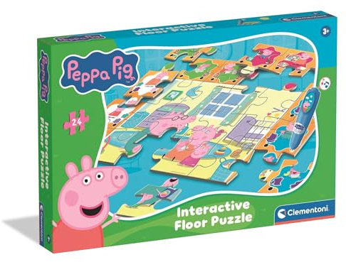 Clementoni Peppa Pig 16688 - Puzzle interattivo con penna, gioco educativo per bambini dai 3 anni in su, 24 pezzi, 62 x 42 cm