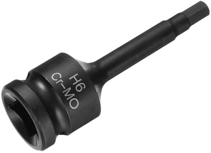 6mm Hex Impact Bit Socket H6 1/2 Allen Key Sockets CR-MO Steel Phosphate Lengthen Screwdriver Socket Adapter for Torque Wrench, Ratchet Wrench, Impact Power Drills