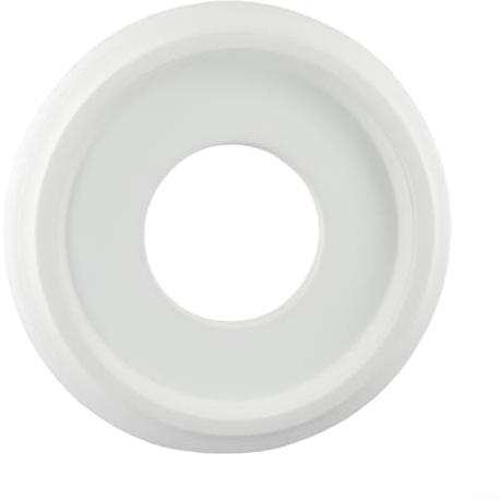 Round PU Ceiling Medallion Decorative White Ceiling Plate Cover for Light Fixtures and Chandeliers, Waterproof Ceiling Rose Disc for Ceiling Fans and Lamps,
