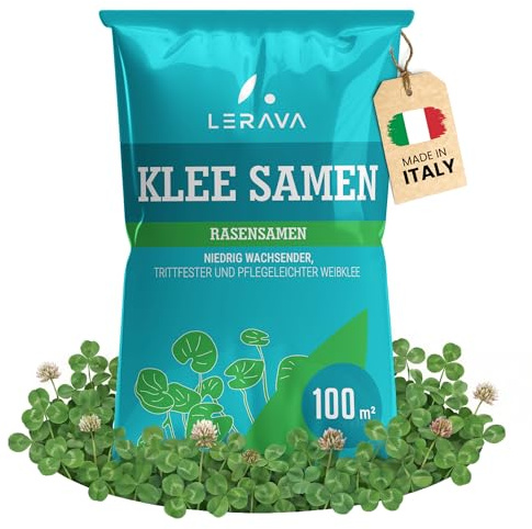 LERAVA® Semillas Trebol - Blanco Enano [400g] - 100m² Fija el Nitrógeno, Mejora la Fertilidad del Suelo - Ideal para Césped - Siembra Fácil, Floración Blanca, Resistente a la Sombra Moderada