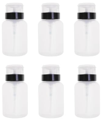LIFKOME 6pcs Nail Remover Squeeze Bottle Empty Pressing Bottle for Nail Polish Art Lock Cap Design for DIY Beauty Studio Use