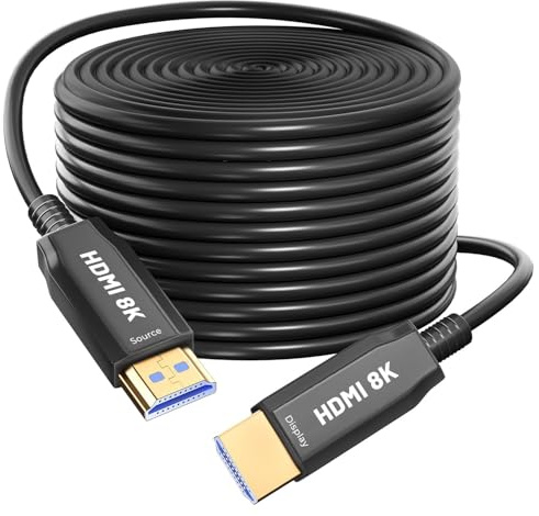 8K HDMI Fibre Optic Cable 0.8 m 48 Gbps Super High Speed AOC Light Conductor 2.1 Cable HDR eARC Dolby HDCP 2.2 & 2.3 Compatible with PS5 Xbox X Series PC HD TV/Projector/Home Cinema/TV Box/Gamebox