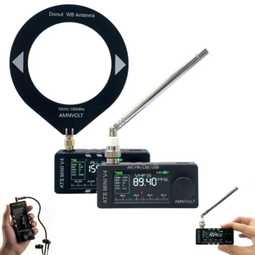 Mini Radio, SI4732 V4 ATS DSP-Radio Tragbar, AM/FM/LSB/USB Betriebsmodi, ESP32-S3-Chip, Kopfhörerverstärker & Hi-Z-Eingang, HF/SW/MW/VHF Frequenzbänder, Für Reisen Und Radiobegeisterte (ABS-Gehäuse)