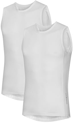 DANISH ENDURANCE Mesh Base Layer for Cycling Men, Sleeveless Cycling Vest, Second-Skin Fit, 2 Pack White L