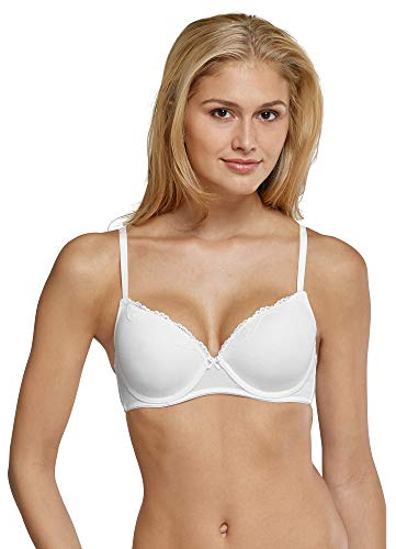 Schiesser Damen Bügel Mit Schale Und Spitze - Pure Cotton BH, Weiss_157412, 75A EU