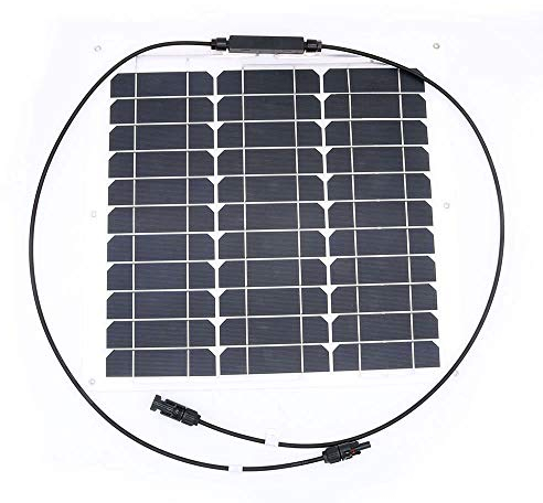 Nuzamas 40W 12V Panneau Solaire Chargeur Sunpower Cell Ultra Mince Flexible avec connecteur de Chargement pour RV Bateau Cabine Tente de Voiture (Compatibilité avec 18V et périphériques ci-Dessous)