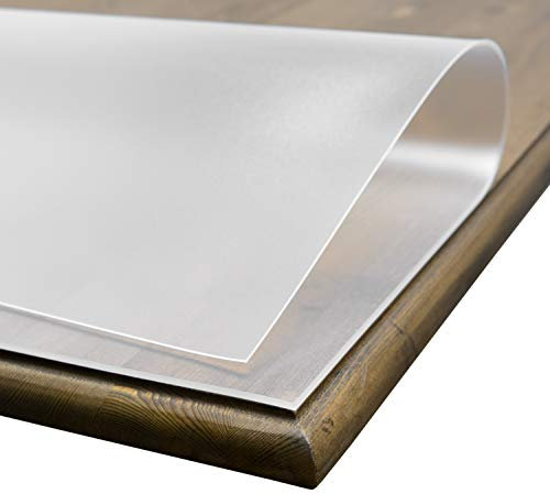 BEAUTEX Tischdecke Folie 2 mm transparent einseitig mattiert, Keine BLASENBILDUNG, Schutzfolie Tischschutz, Größe wählbar (Eckig 100 x 100 cm)