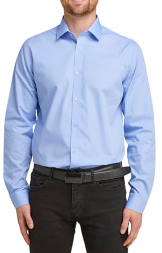 Double TWO - Men’s Dress Shirt – Premium, Easy-Care, Non-Iron Dress Shirt, Classic Fit, Long Sleeve Business Shirt with Pocket (LS4500)