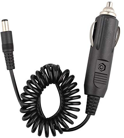 Futheda Adaptador de corriente para mechero de coche macho a CC 5,5 x 2,1 mm, enchufe 12 V, cable de extensión de resorte para coche de visión trasera CCTV monitores o dispositivo de motor