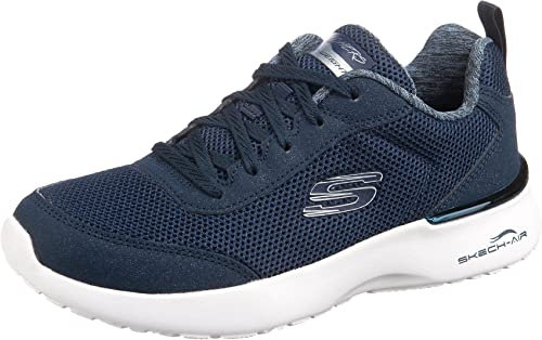 Skechers 12947 Mujer Zapatillas, Azul (Navy Mesh/White Trim Nvy), 36 EU