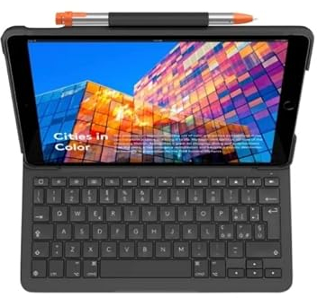 Logitech Custodia con Tastiera per iPad Air 3a Generazione, Modelli A2152/A2123/A2153/A2154, Slim Folio con Tastiera Wireless Integrata, Layout Italiano Qwerty, Nero (Grafite)