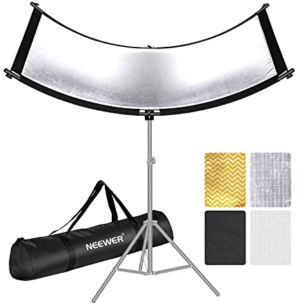 NEEWER U Typ Licht Diffusor Reflektor für Studio und Fotografie Situation mit Tragetasche, Arclight Gebogener Reflektor 167 x 61cm in Schwarz/Weiß/Gold/Silber (Lichtständer Nicht enthalten)