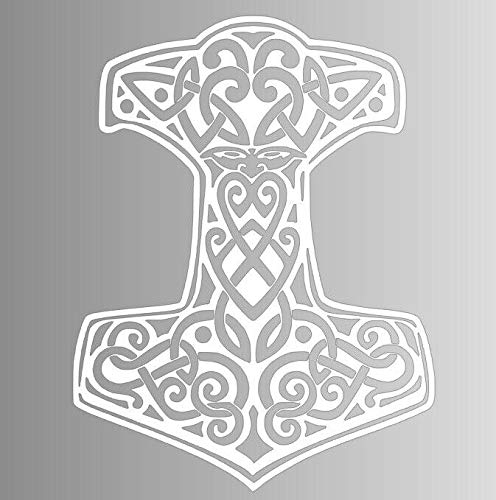 myrockshirt Mjolnir Thor's Hammer Wikinger Mythology ca. 30cm Aufkleber,Sticker,Decal,Autoaufkleber,UV&Waschanlagenfest,Profi-Qualität,Wandtattoo