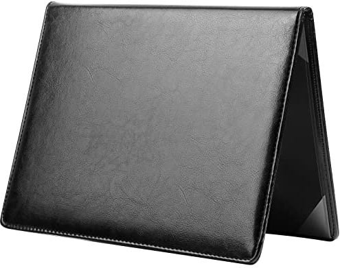 Diploma Cover 8.5 x 11 Leather Folder Certificate Holders for Letter-Sized Award Padded Cover - Black Leather