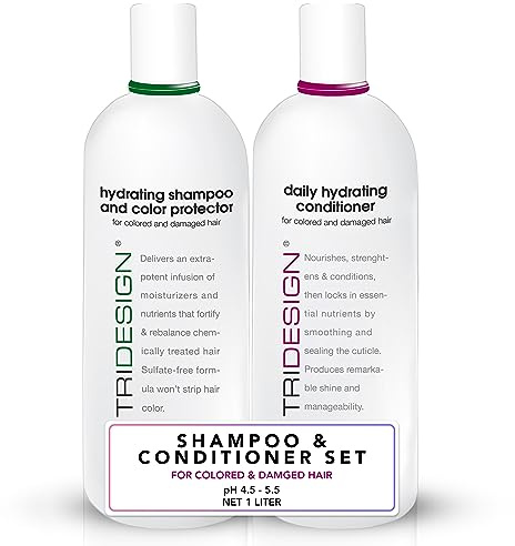 TRI Design Hydrating Shampoo Color Protector Daily Conditioner Set -10.5 oz