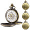 TREEWETO Herren Taschenuhr Personalisiert Gravur Taschenuhr mit Kette Klassische Jahrgang Mechanische Geschenke Geschenk zum Geburtstag Vatertag Vater Vatertagsgeschenk, Bronze