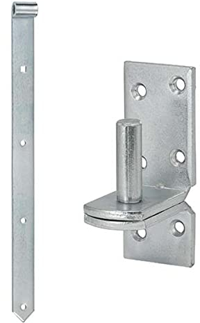 HAUS & DACH Ladenband Set, blau verzinkt inkl. Kloben, Ladenbandlänge: 300 mm, Durchmesser Kloben: 10 mm Weit