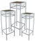 PrimoLiving 3er Blumenhocker/Beistelltisch aus Metall/Holz grau eckig